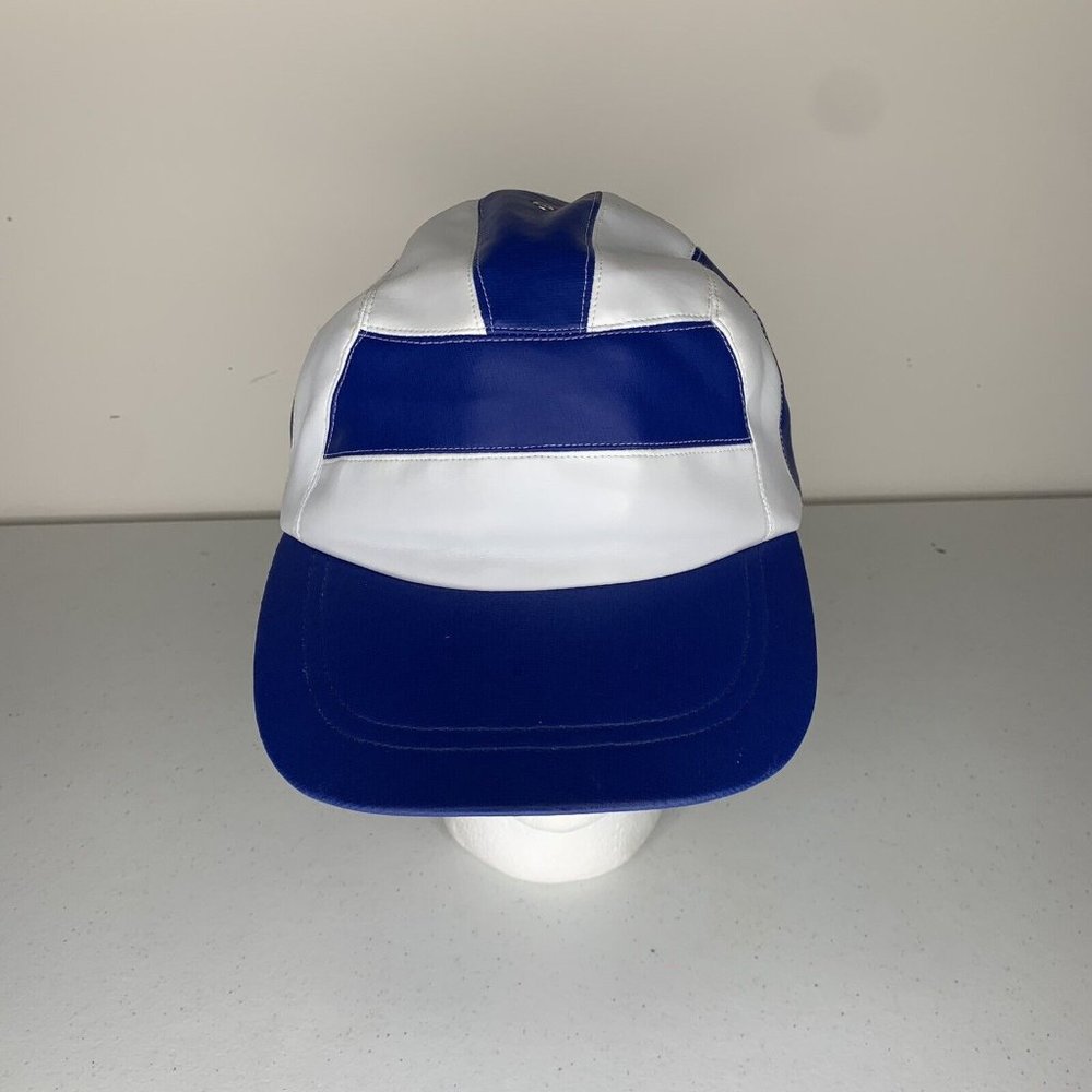 NWOT Vintage Ball Caps by Dyot Blue/White Volleyball Hat PVC Strapback OSFA